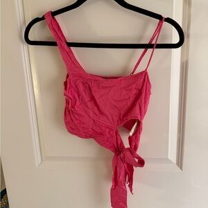 Free People Pink Tie-Front Women's Top